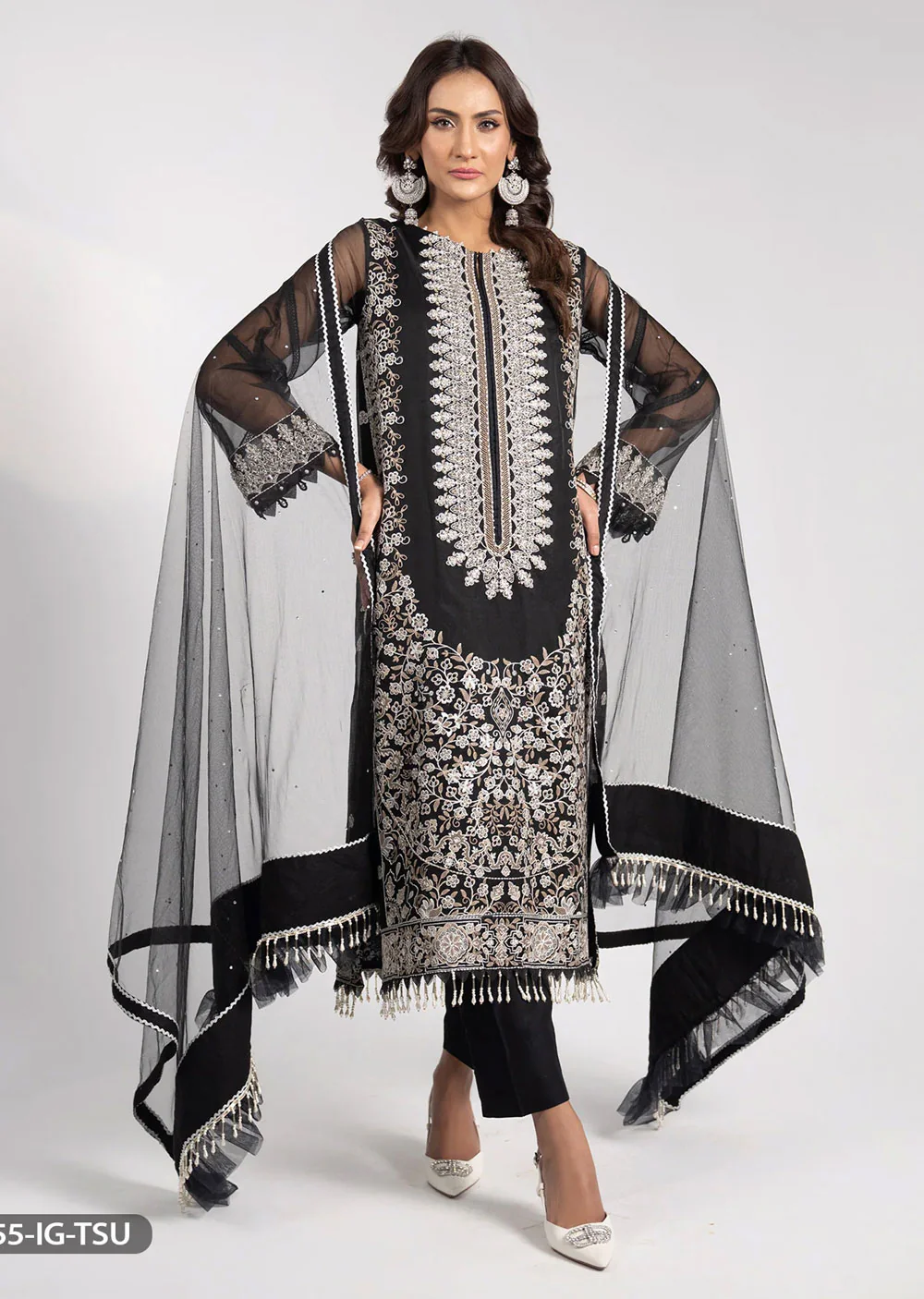 9655 - Black - Readymade - Shaposh Formal Suit 2024 - Image 2
