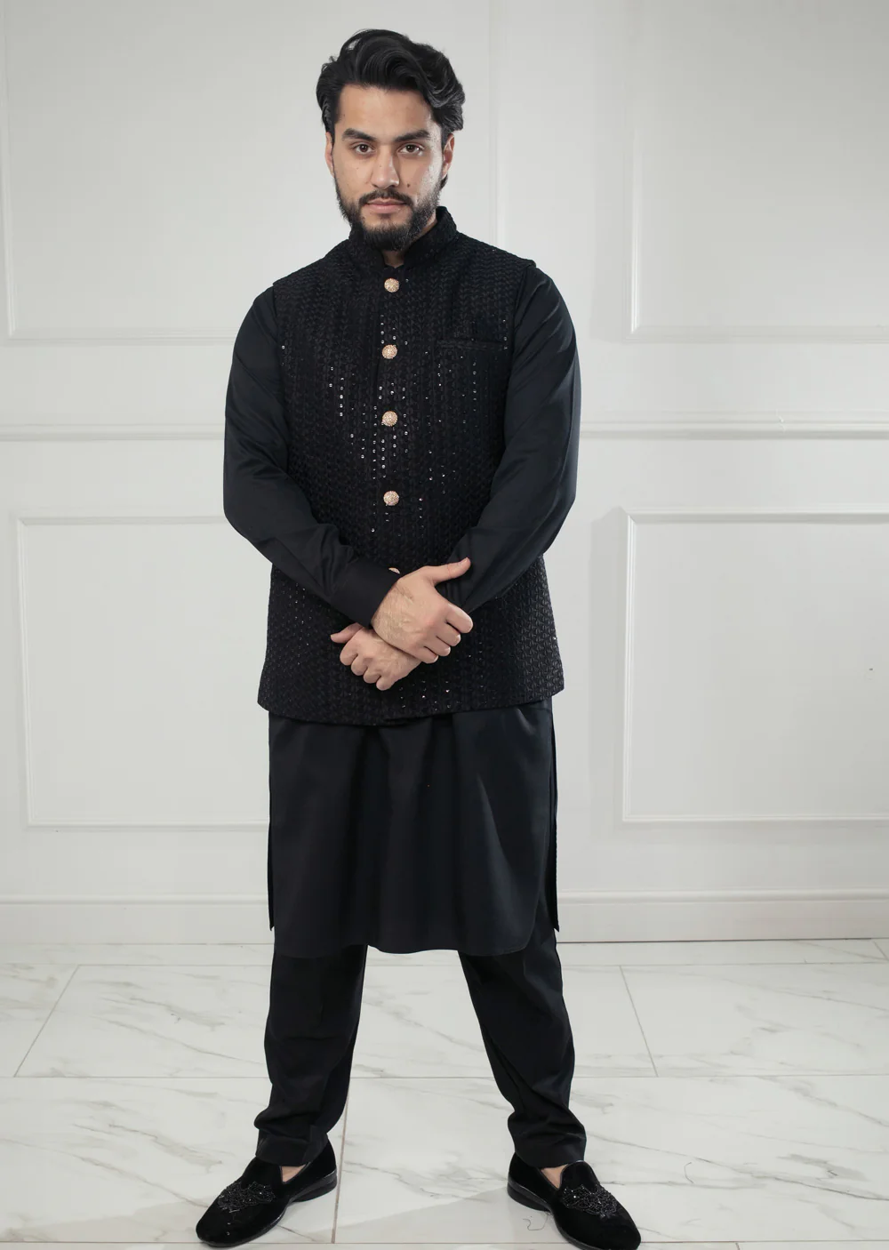 AK207 Black Waistcoat - Father & Son