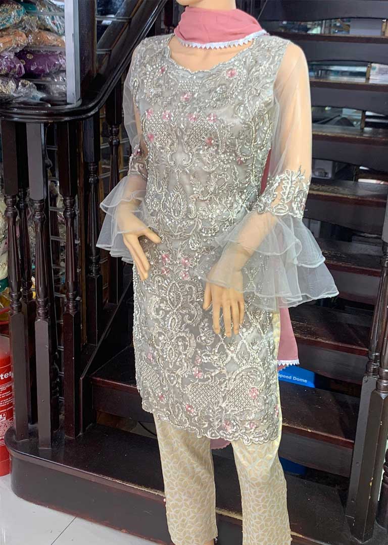 AL-3062 - Readymade Grey Wedding Suit by Ally's - Image 3