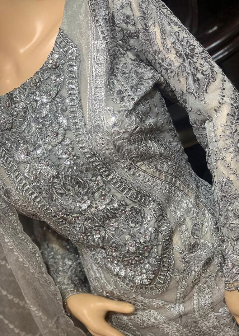 AL-3197 Readymade Grey Net Suit - Image 3