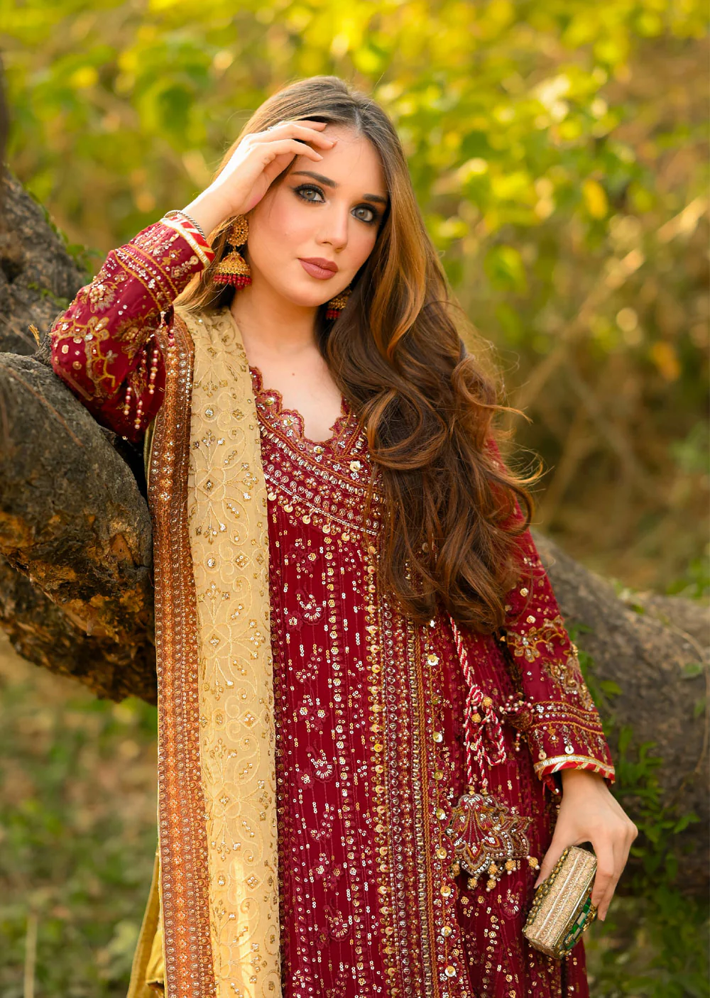 AL-3860 Readymade Maroon Ally's Dress Mummy and Me - Image 2
