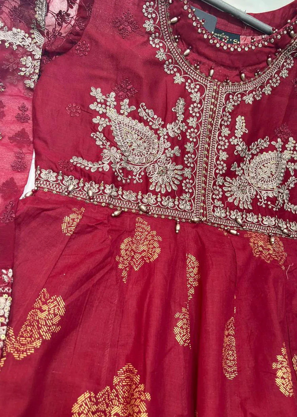 AL-492 Red Readymade Ally's Lawn Dress - Image 2