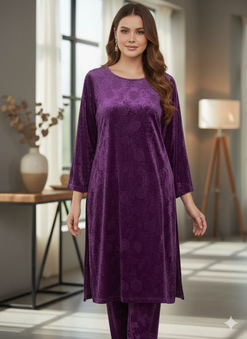 ALM-103 - Velvet Self Print Co-ord Mummy and Me - Image 23