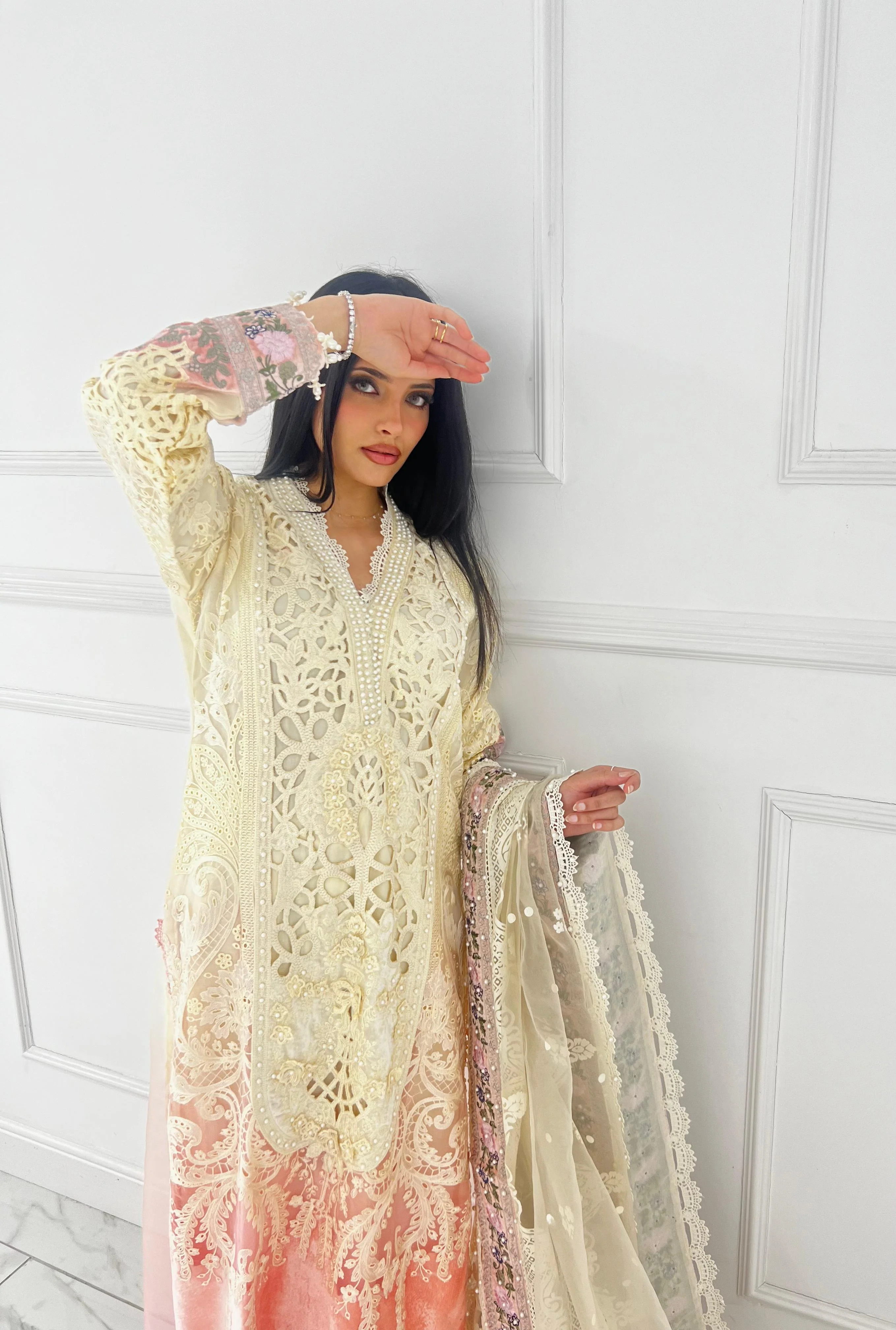 ALYZ-10 - Readymade Partywear Organza Outfit - Image 7