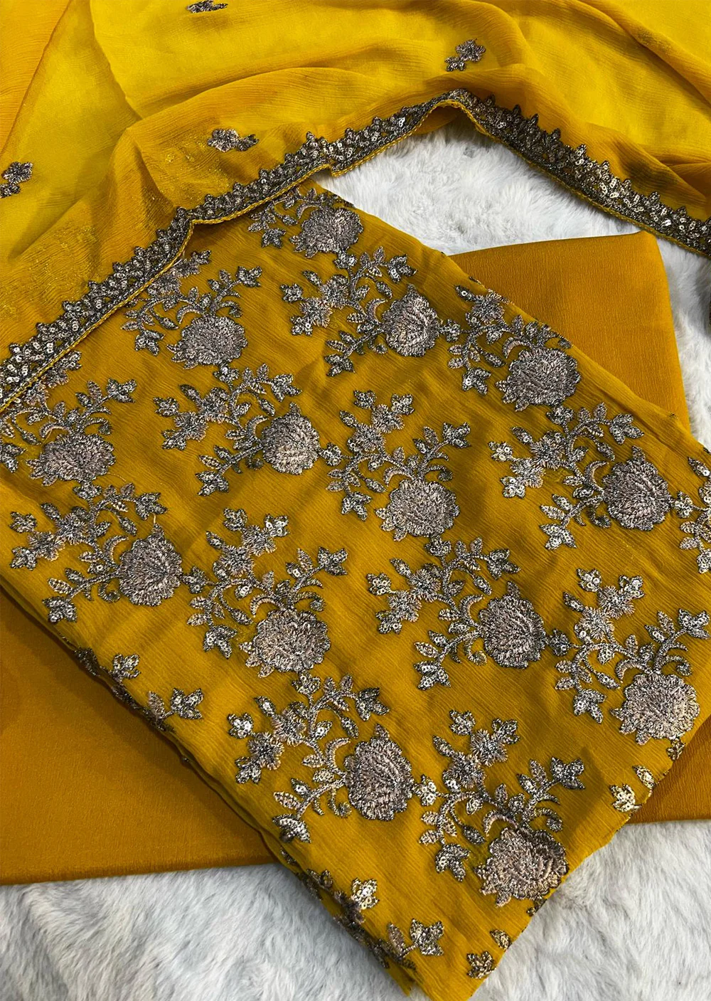 AMNDU-04 - Unstitched - Amna Net Suit 2025 - Image 12