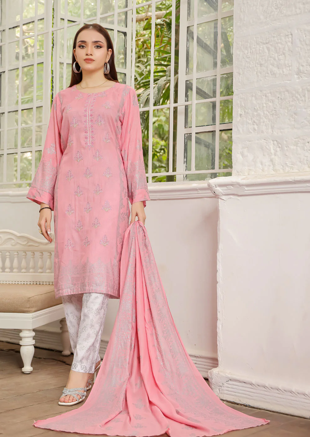 AMT4802 - Pink Readymade Lawn Suit