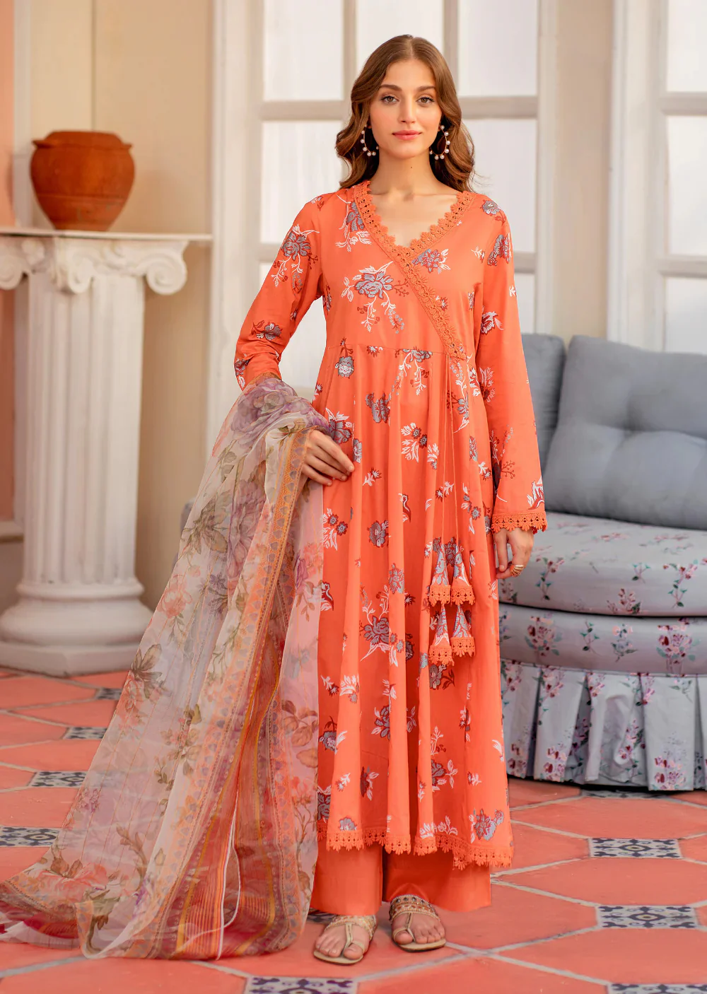 Anush - Readymade 3 Piece Garnet Suit - Image 5