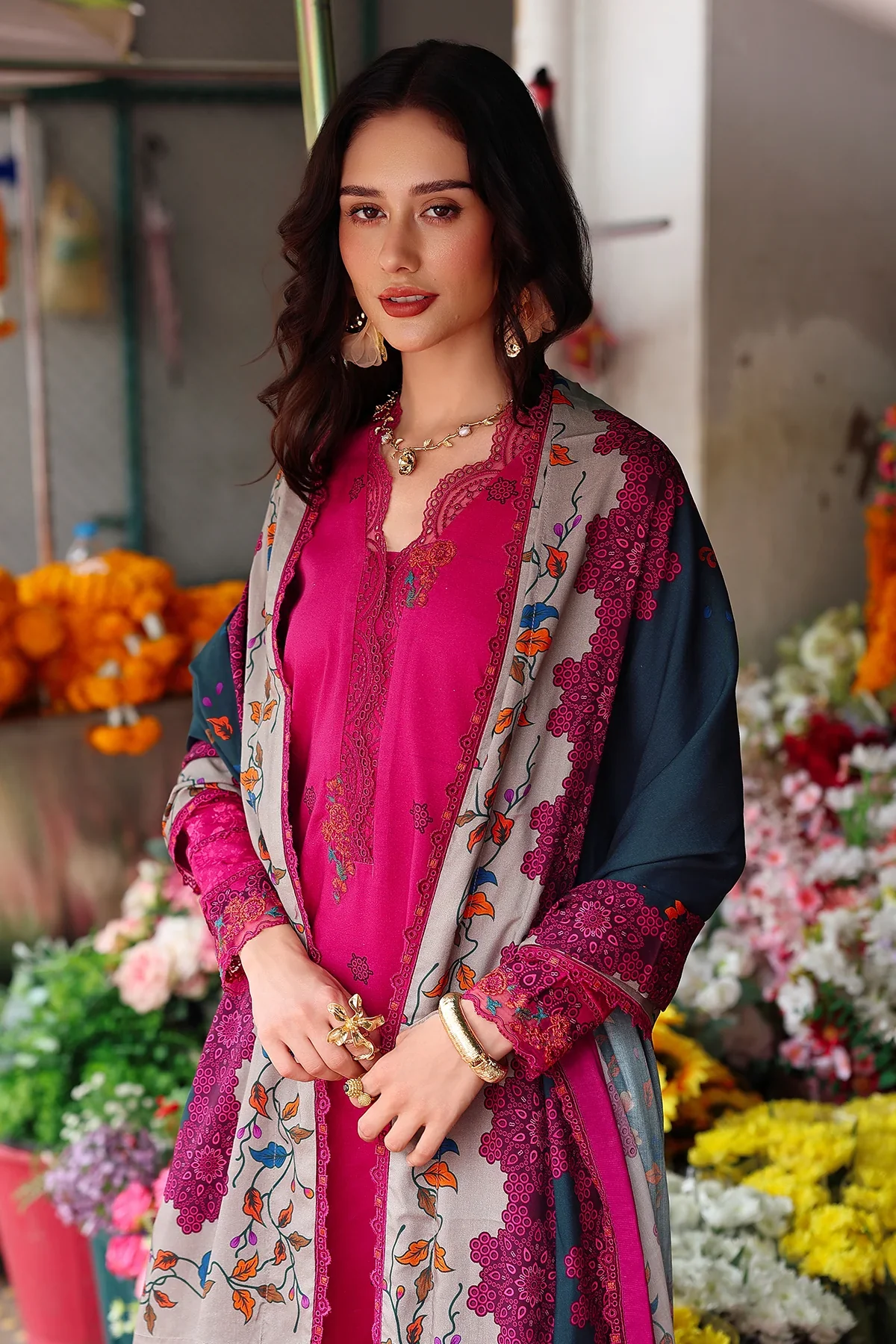ANW6-06 CHARIZMA 3-PC Unstitched Embroidered Linen Collection 2025 - Image 4