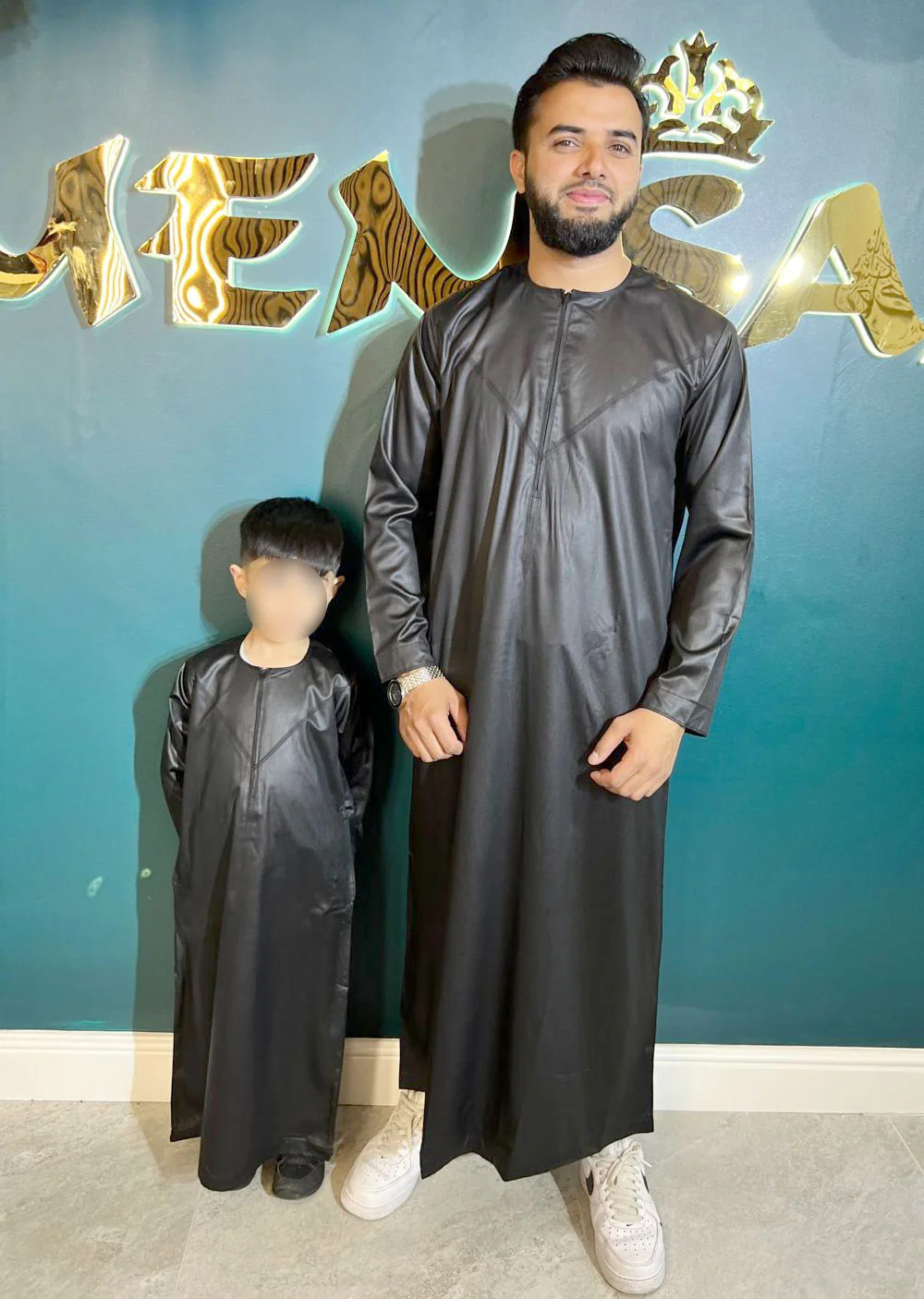 ASD01 Mens/Boys Black Omani Thobe