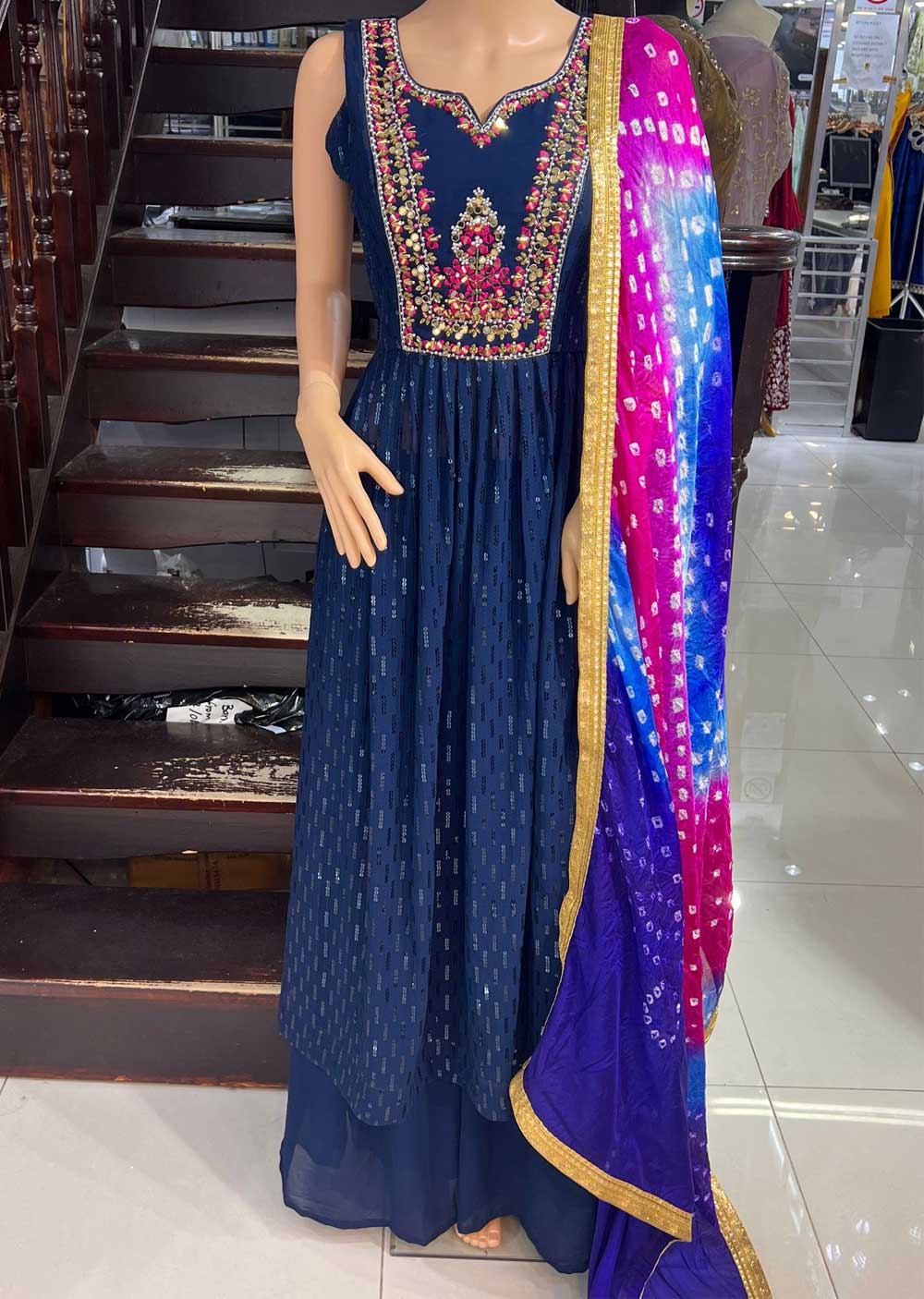 ASF13 - Blue Readymade Georgette Suit