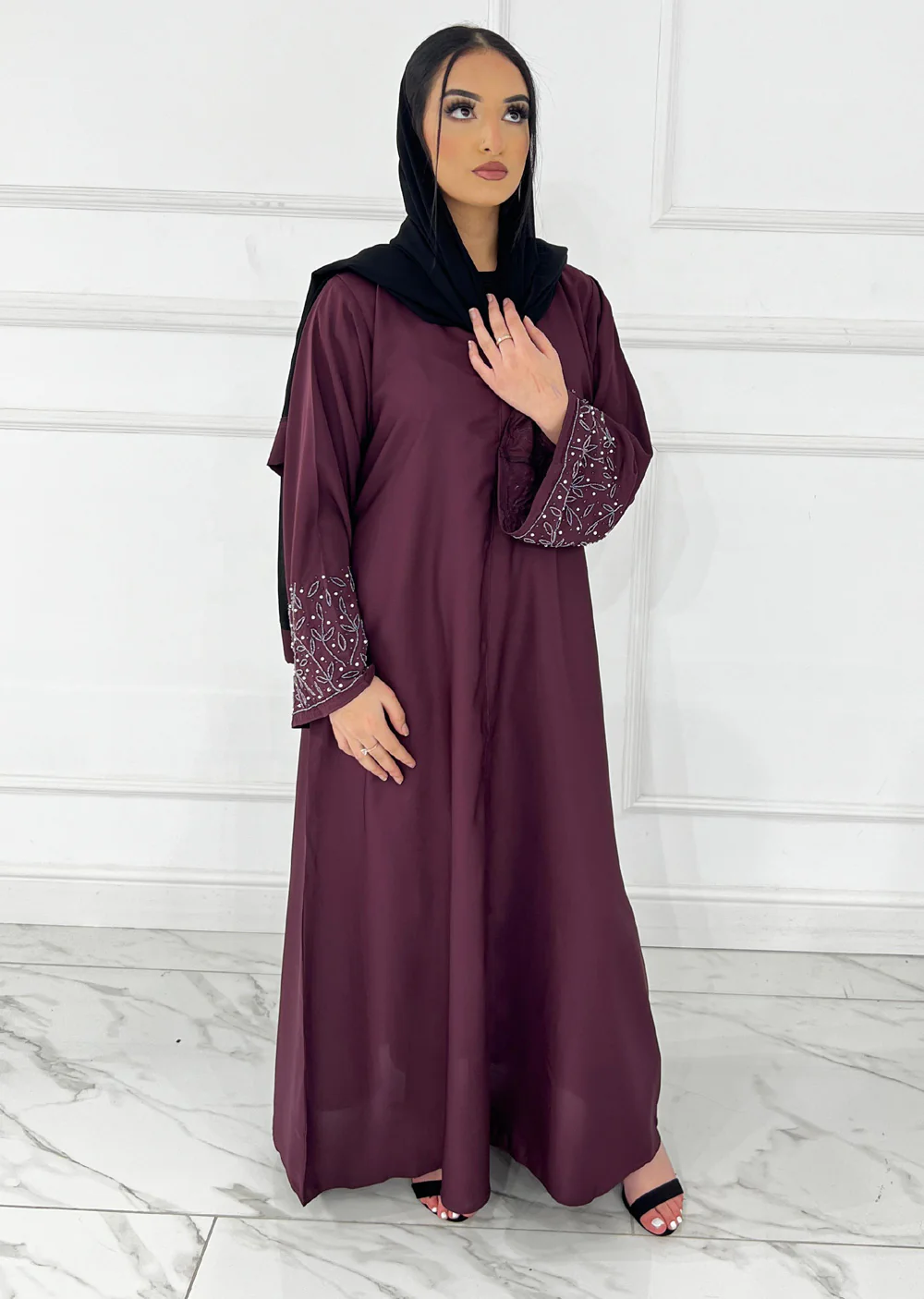 ASL-249 - Hina - Plum- Ladies Fancy Abaya