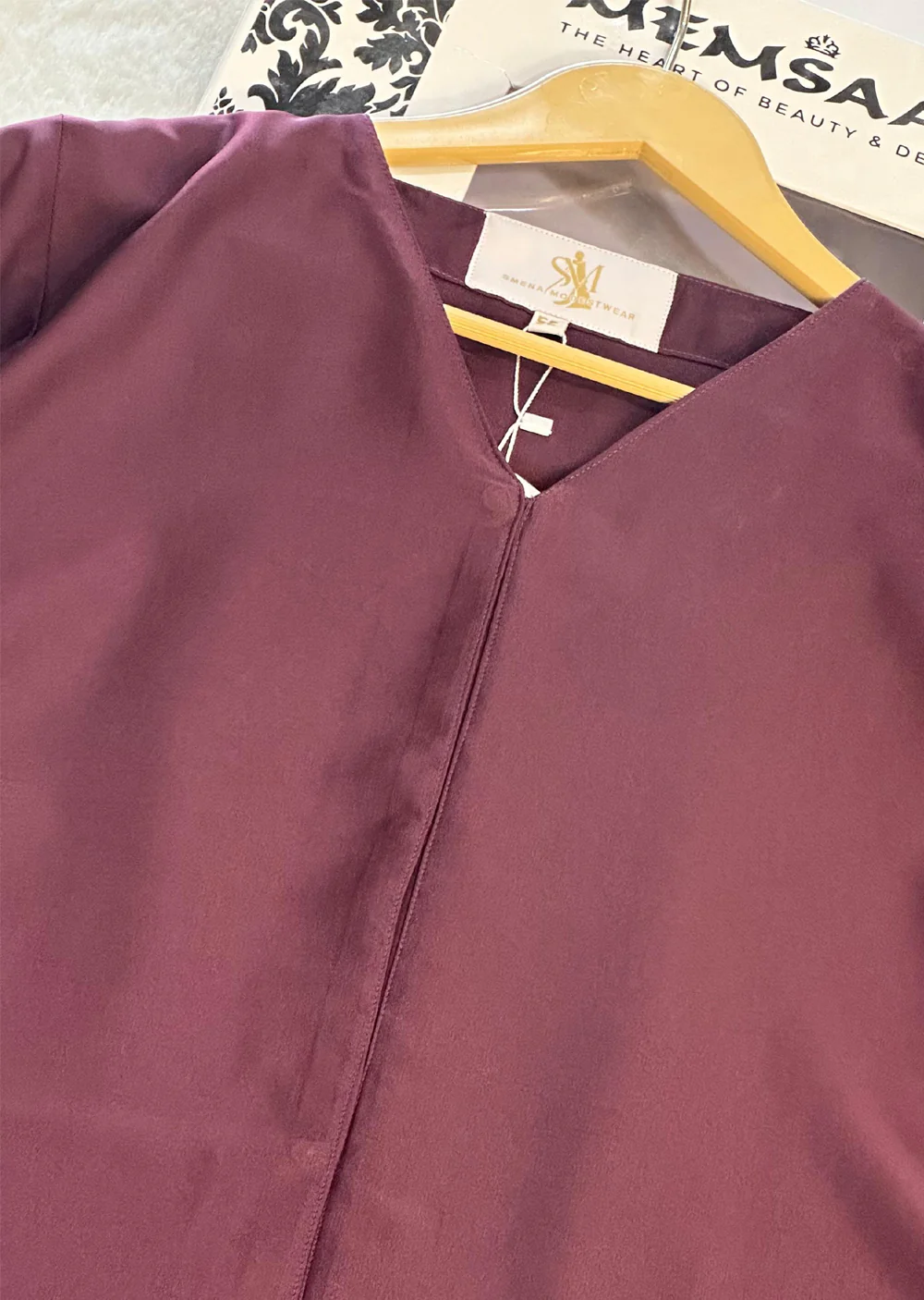 ASL-249 - Hina - Plum- Ladies Fancy Abaya - Image 6