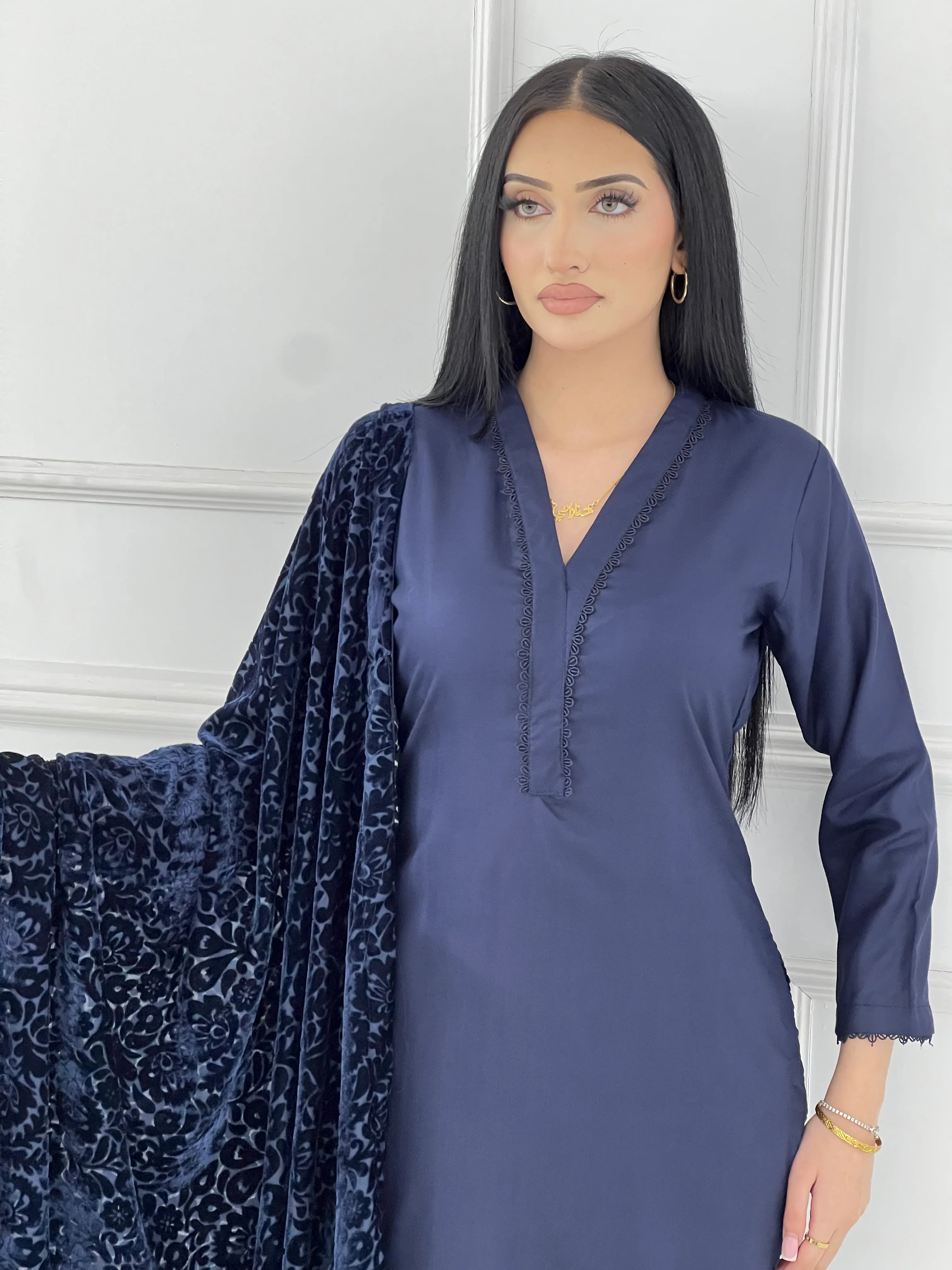 ASMB-01 - Navy - Readymade Mughal Palachi Suit 2025 - Image 2