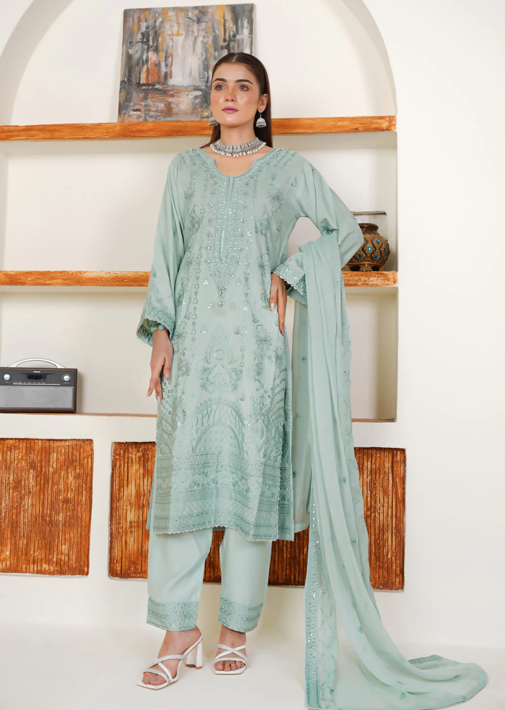 ATR-1137- Readymade Sehrish B Korain Silk