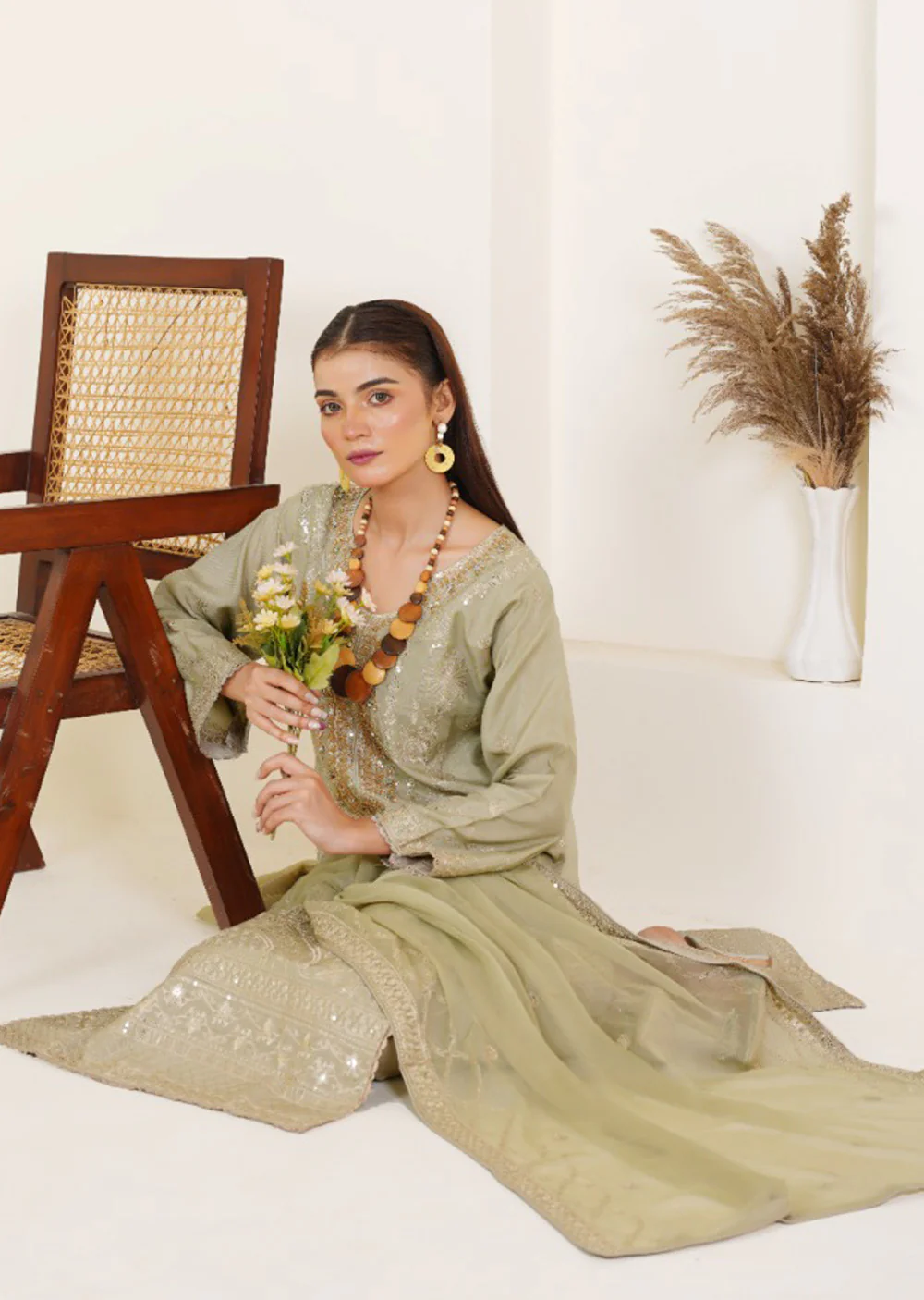 ATR-1137- Readymade Sehrish B Korain Silk - Image 4