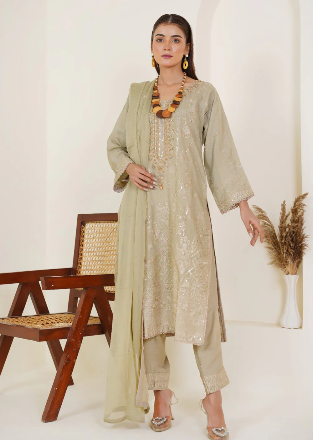 ATR-1137- Readymade Sehrish B Korain Silk - Image 7