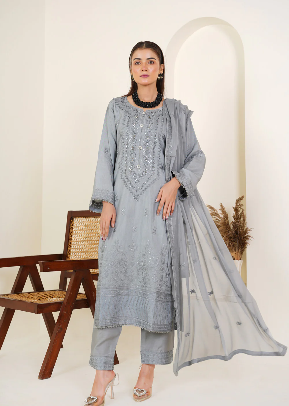 ATR-1139-Readymade Sehrish B Korean Silk - Image 2