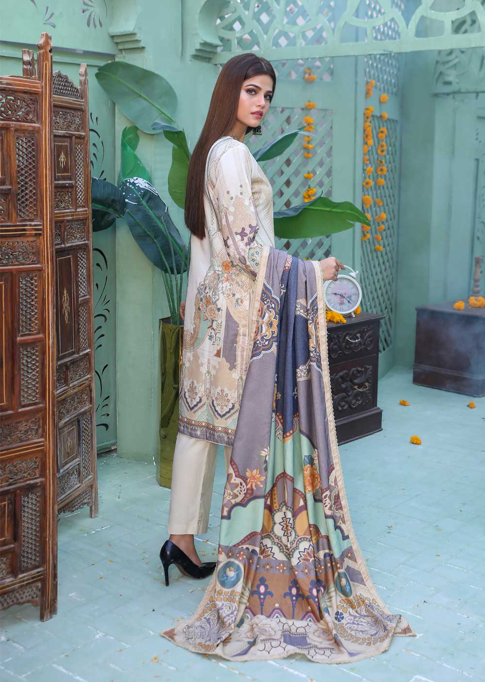 BBQ07R - Readymade Rani Dhanak Suit - Image 2