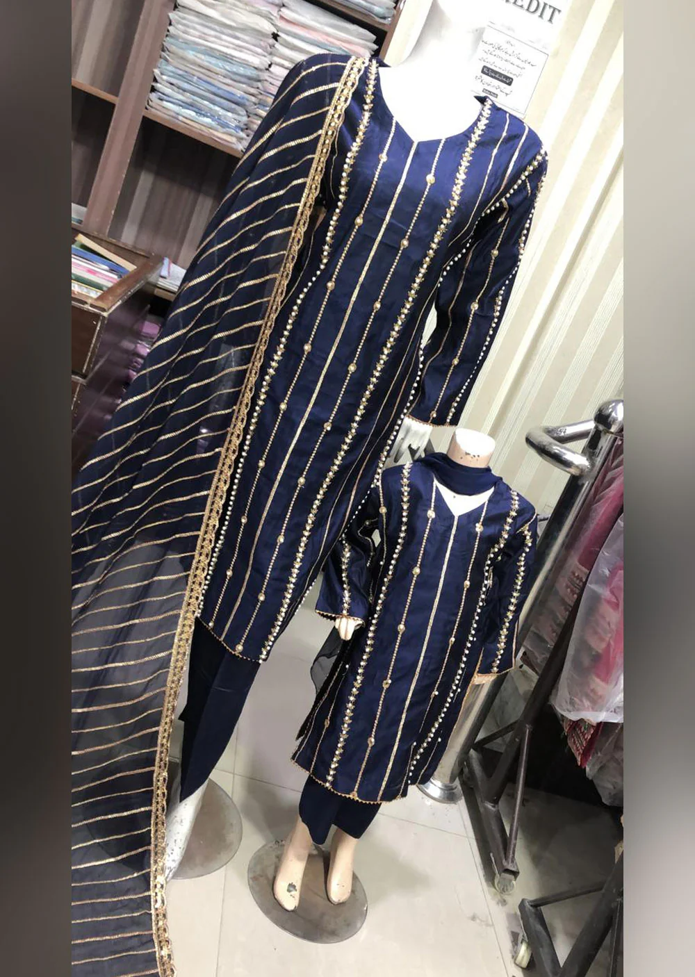 BP1205 Navy Mummy & Me Linen Suit - Image 2