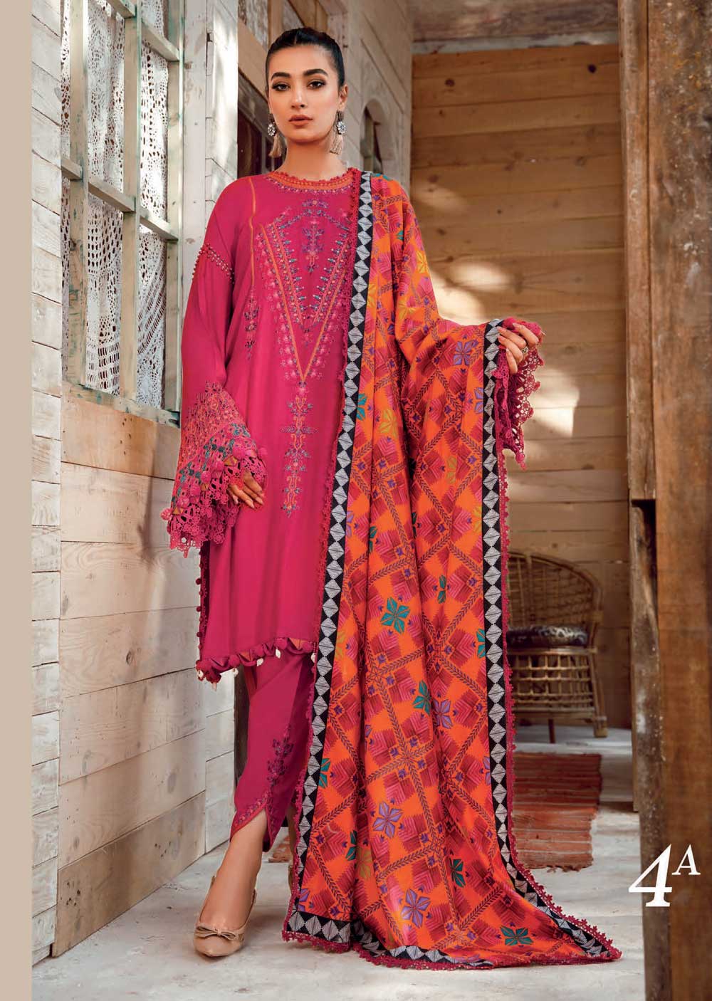 BSL-1604-A - Unstitched - Maria.B Winter Shawl Collection 2022