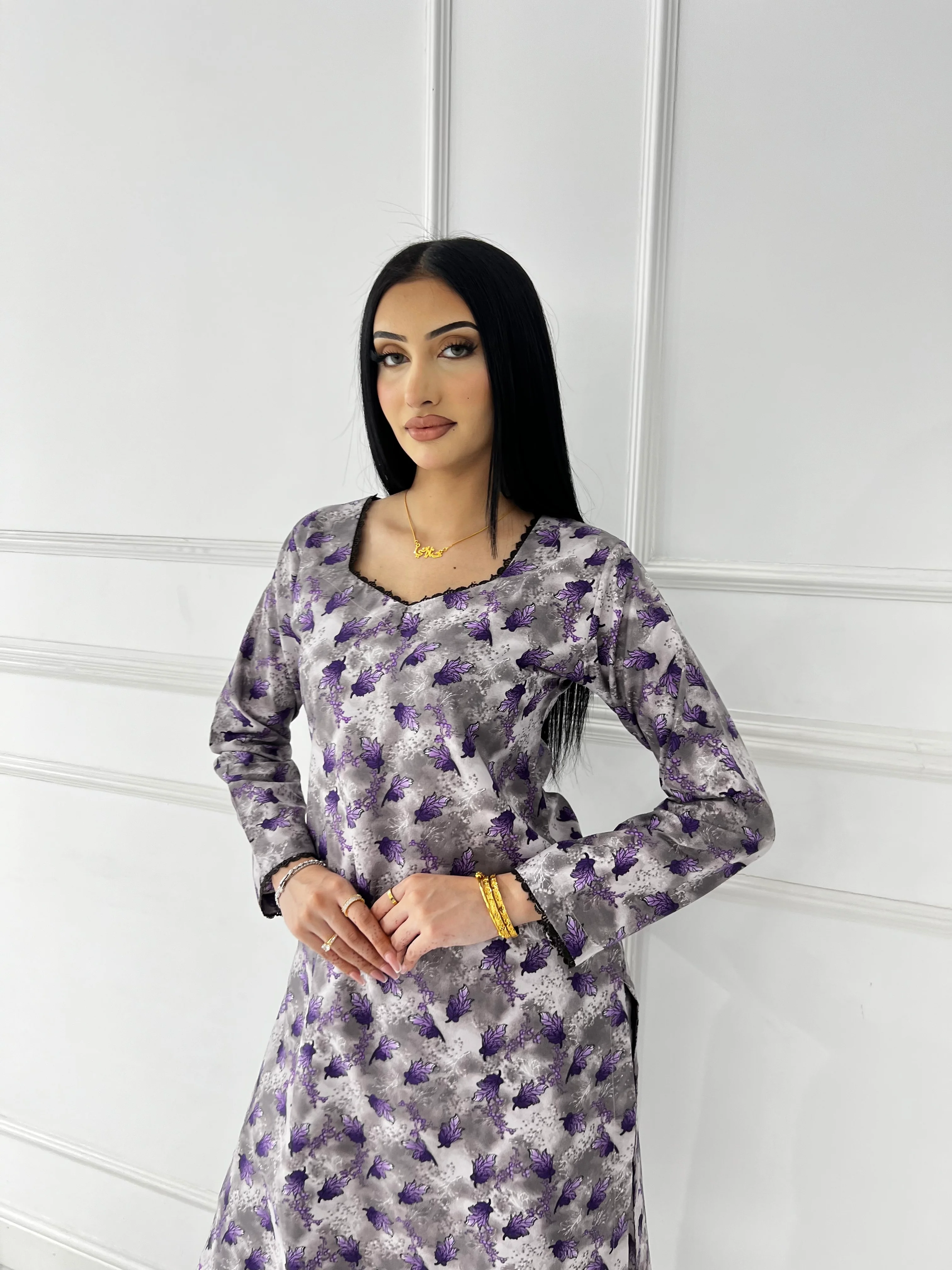 BUT-113 - Grey - S.Prints Printed Lawn Co-ords - Image 4