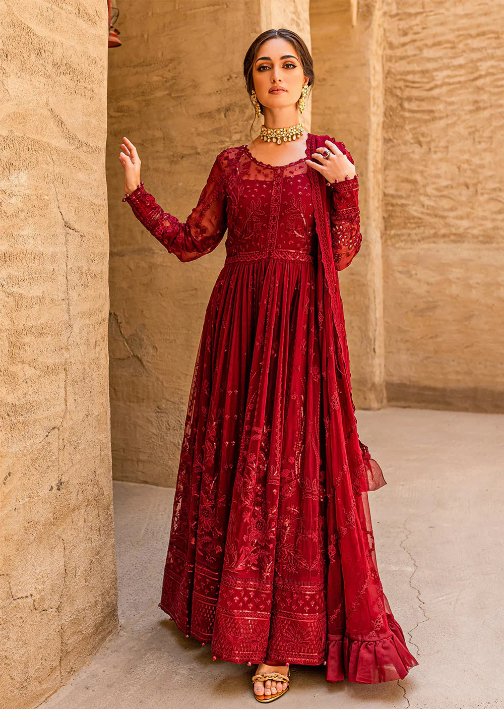 DGZR-01 - Zaariya - Readymade - Gulaal Embroidered Chiffon suit 2025