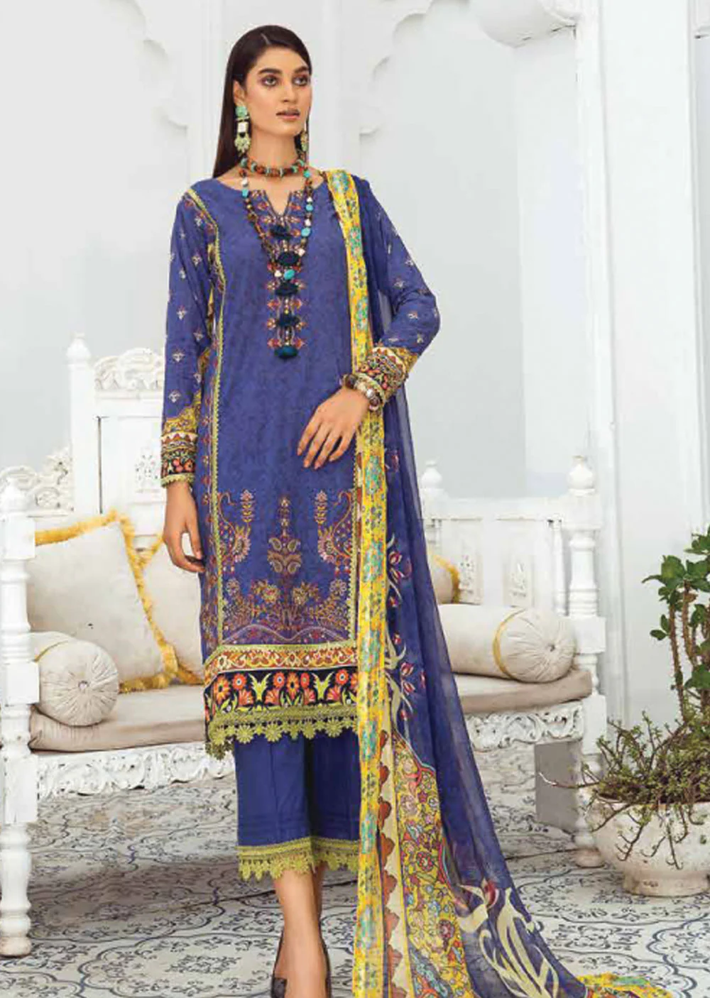 DPLC-07-R - Aquaria - Readymade - Dahlia Printed Lawn Collection 2023