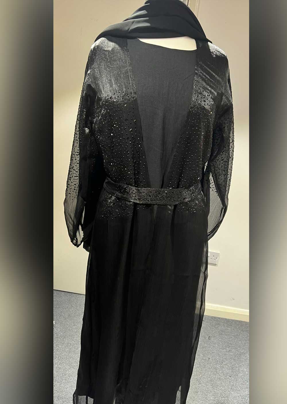 DSL-01 Fatima - Black Jacket Style Abaya Set - Image 7