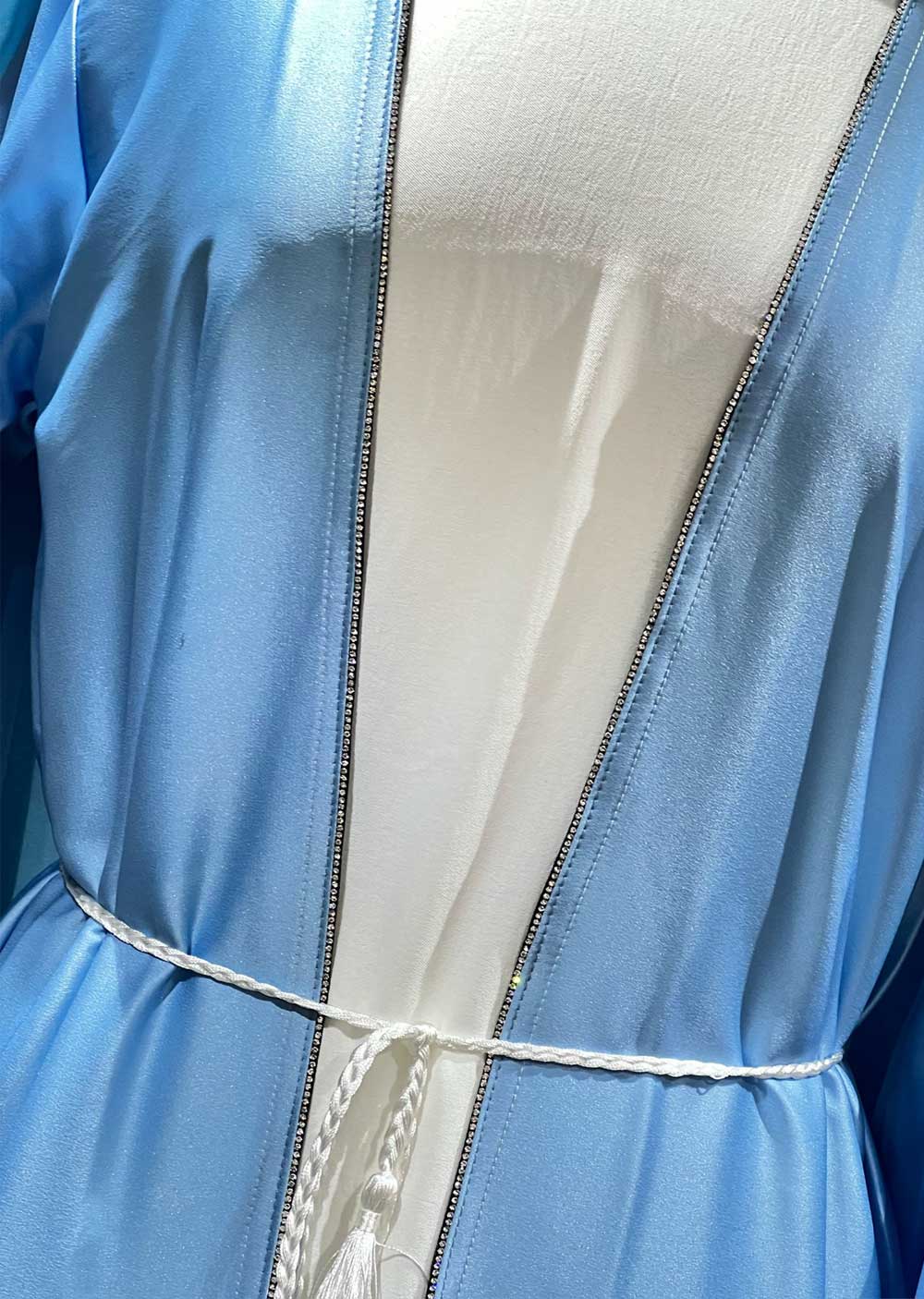 DSL-06 Zobiya - Blue Jacket Style Abaya Set - Image 8