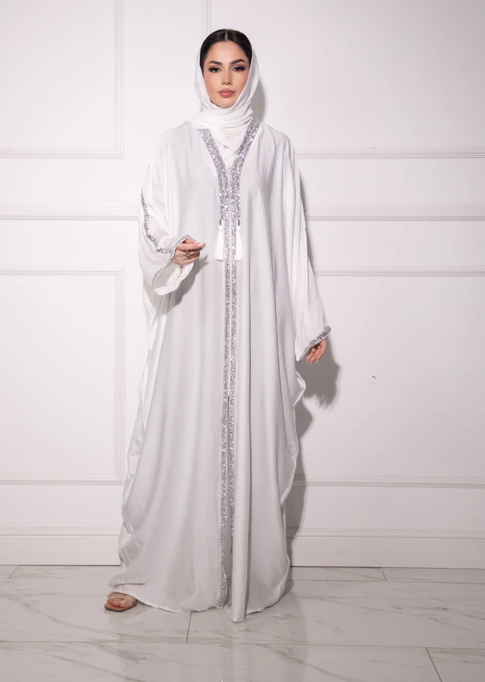 DSL-205 Mahil - White Pink Abaya - Image 12