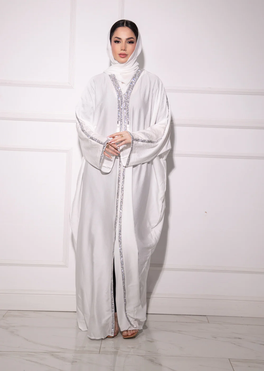 DSL-205 Mahil - White Pink Abaya - Image 13