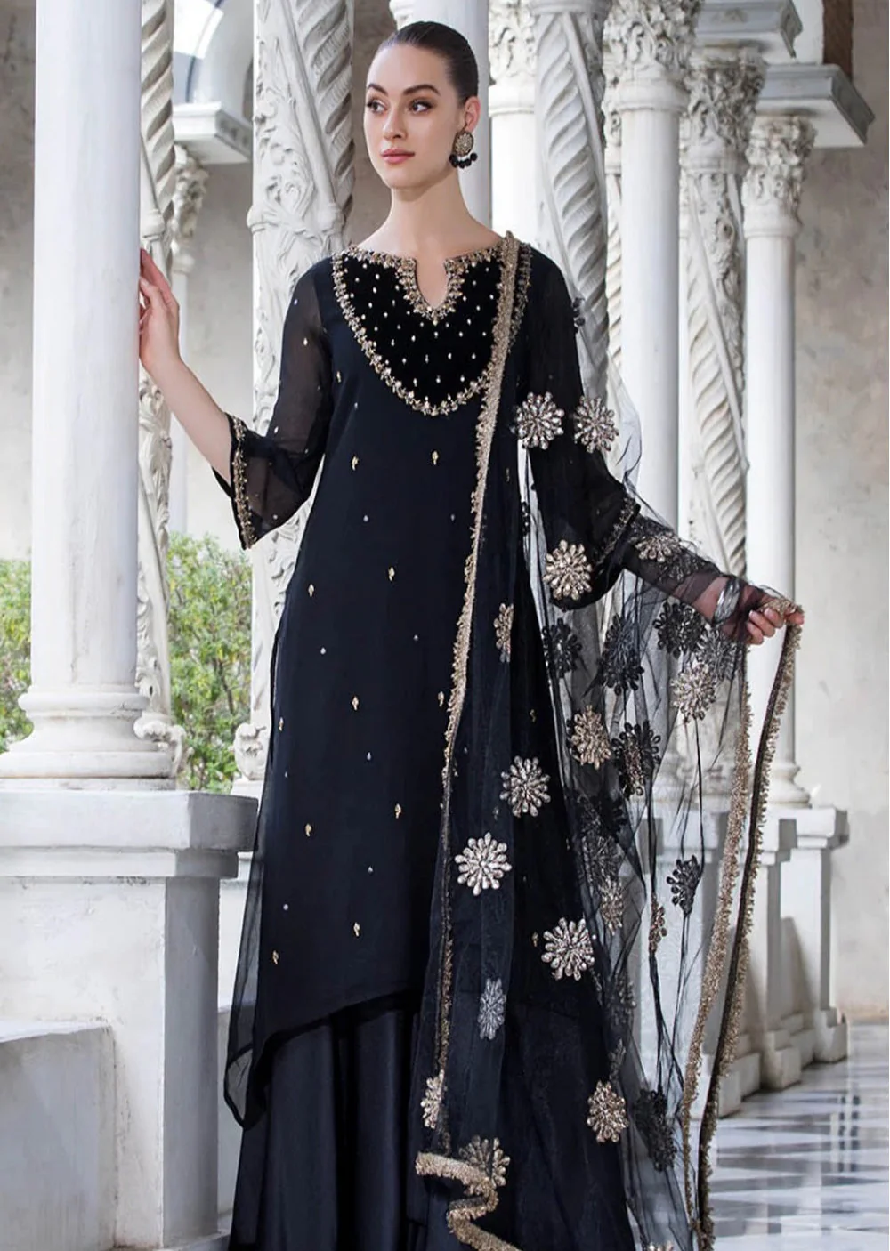 P-271 - Black - Readymade - Khuda Ameer Outfit