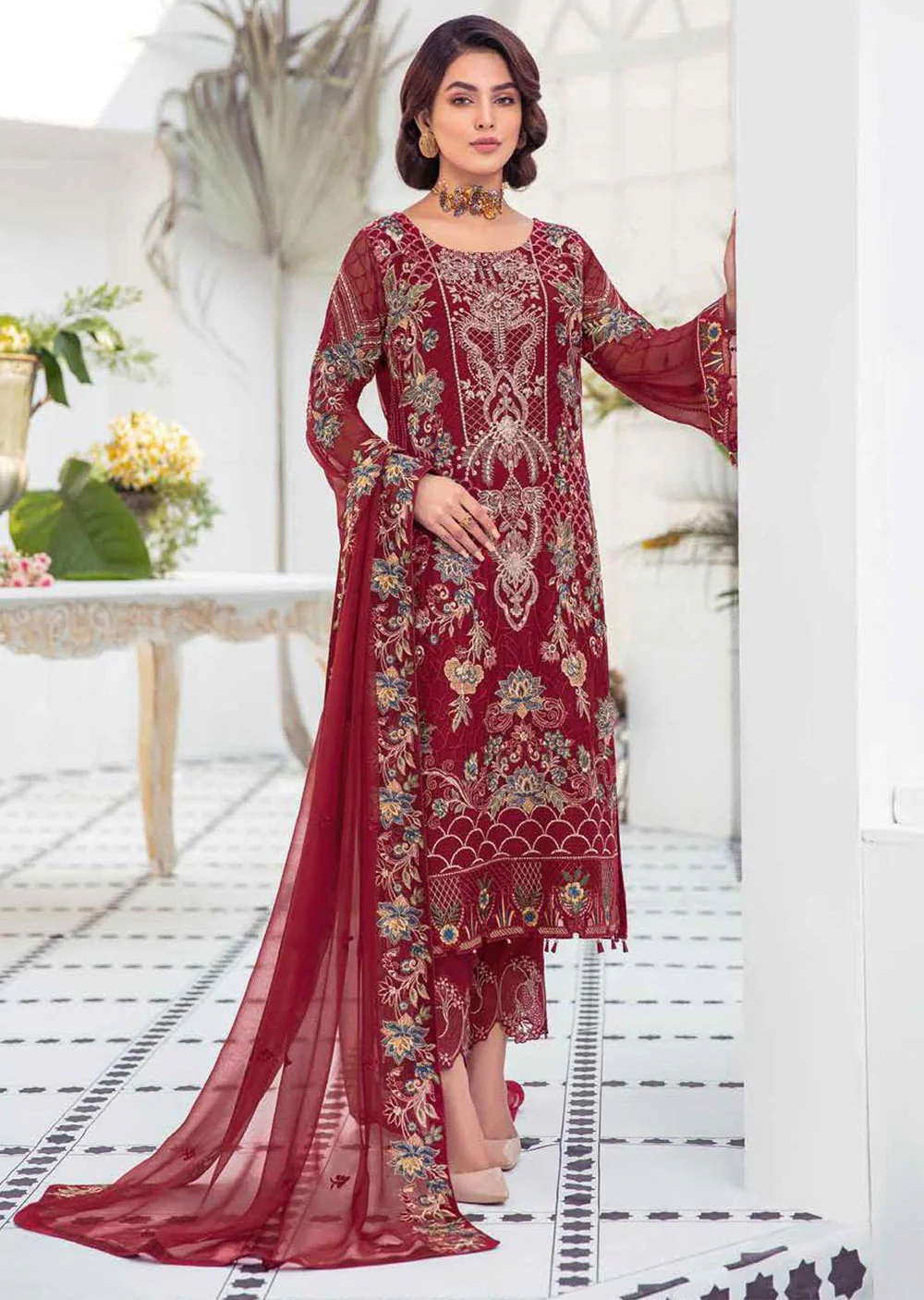 F-2111 - Readymade - Ramsha Chiffon Collection Vol 21