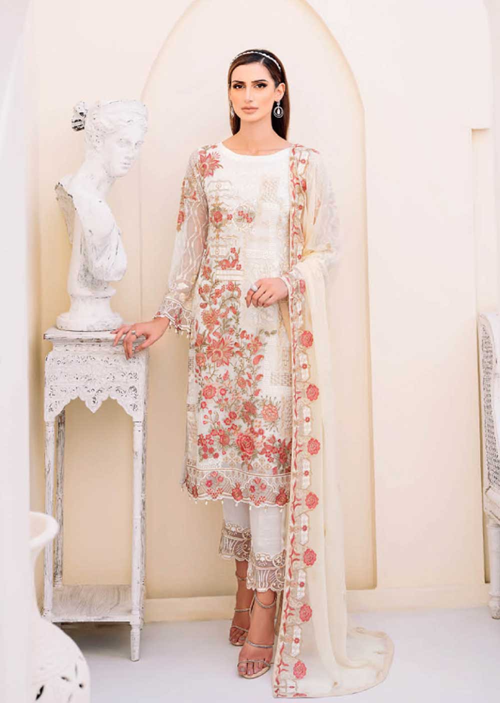 F-2308-R - Readymade - Ramsha Chiffon Collection 2023