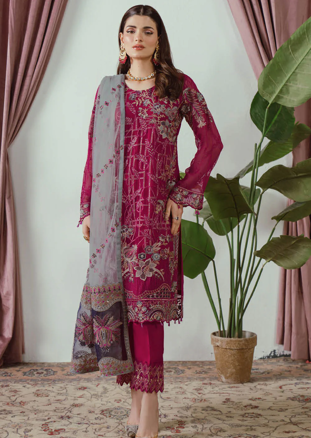 F-2506-R - Readymade - Ramsha Chiffon Collection Vol 25 2024