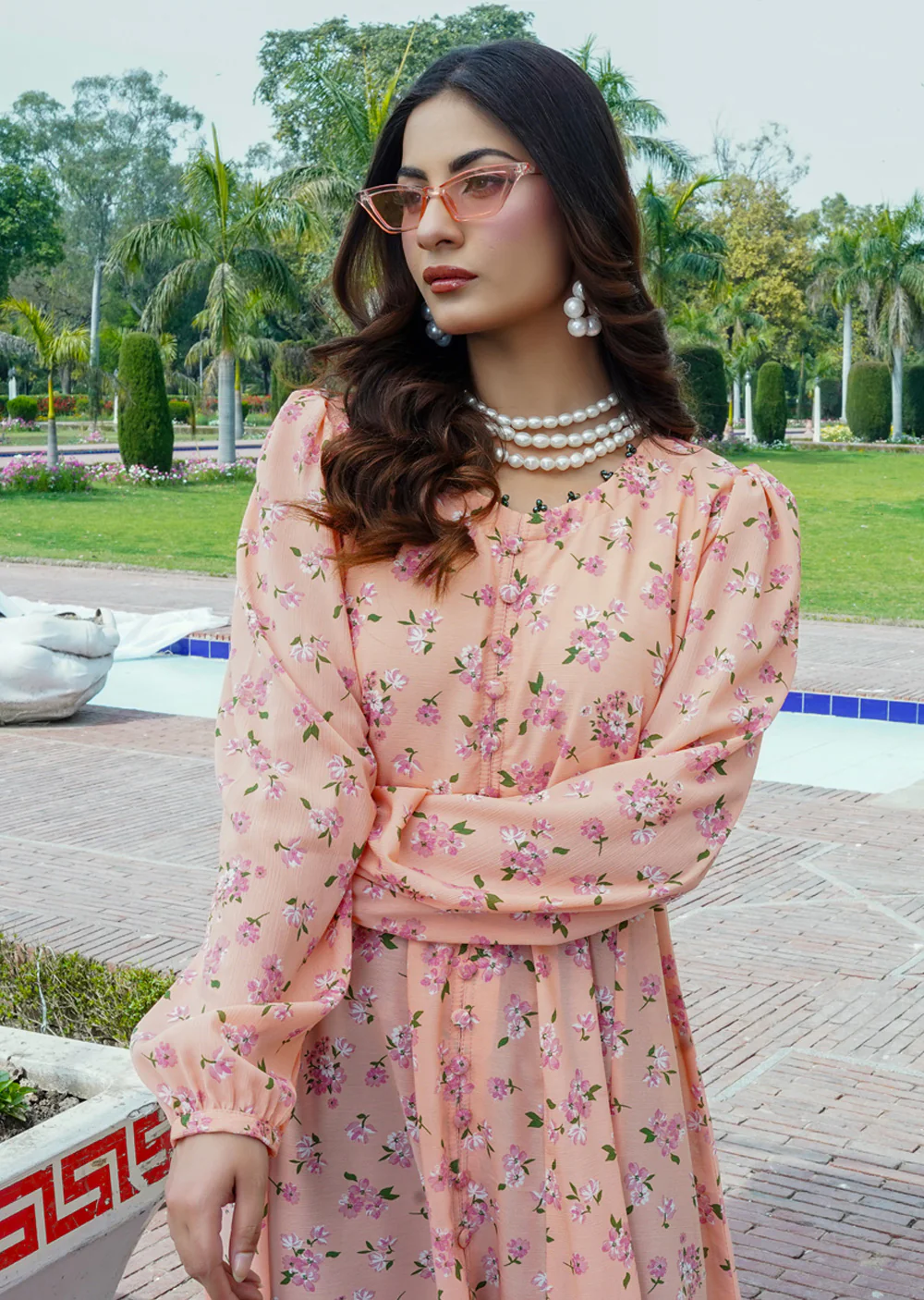 FK-304- Peach - Readymade Georgette Outfit 2025 - Image 3