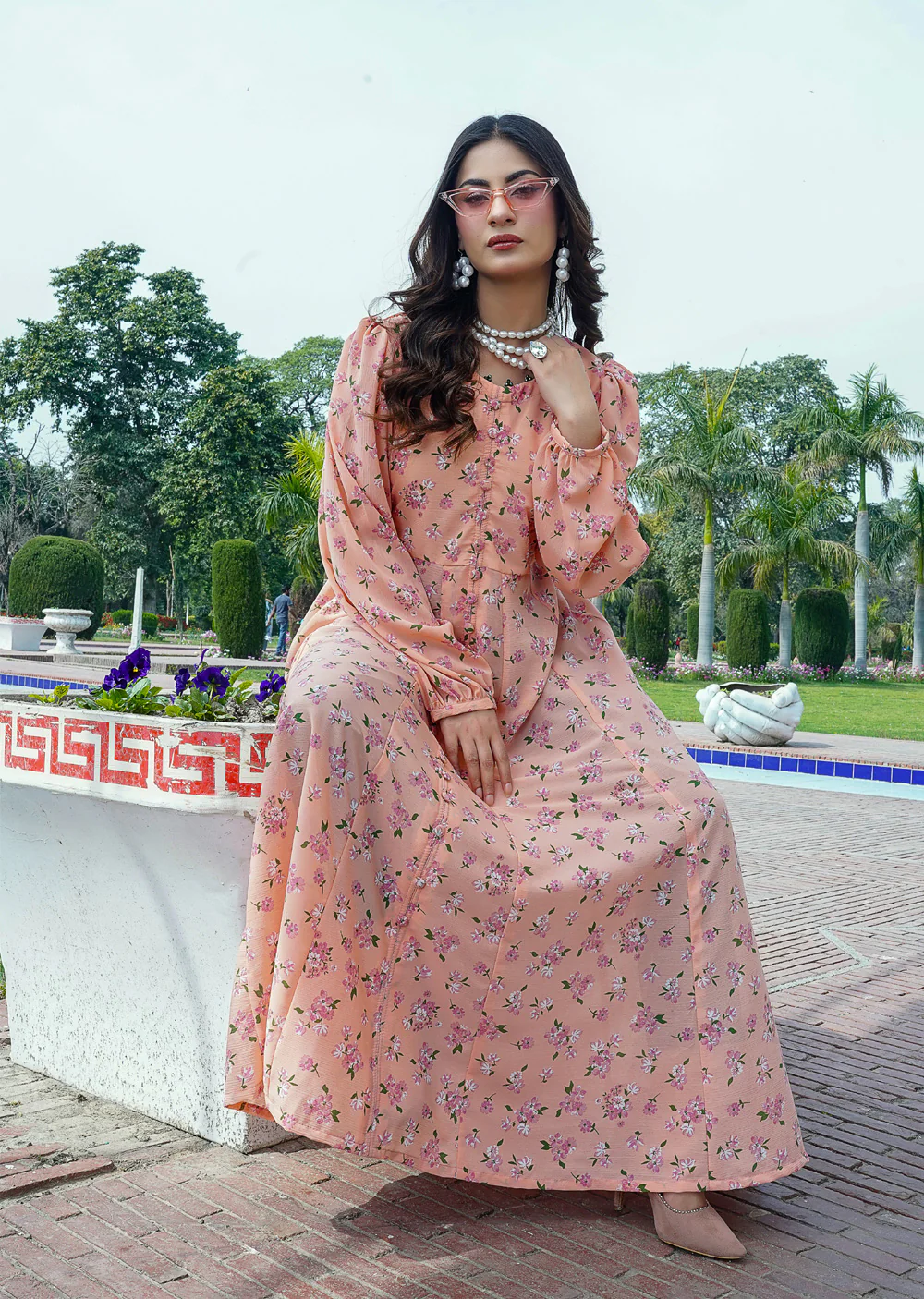 FK-304- Peach - Readymade Georgette Outfit 2025 - Image 4