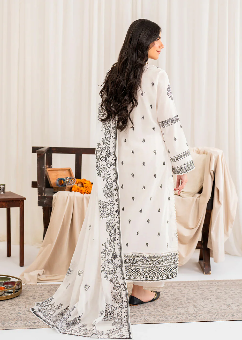 Fozia - Readymade 3 Piece Cotton Suit - Image 5