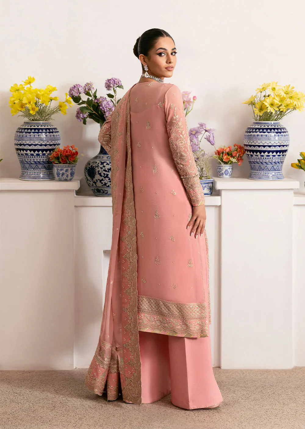 GLCT-06  - Coral - Coralyn - Gulaal Reverie Embroidered Chiffon Collection 2025 - Image 7