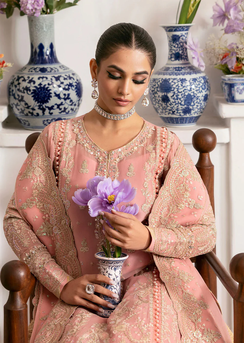 GLCT-06  - Coral - Coralyn - Gulaal Reverie Embroidered Chiffon Collection 2025 - Image 9