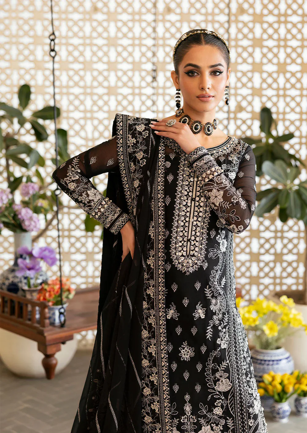 GLCT-07 -Black - Nyra - Gulaal Reverie Embroidered Chiffon Collection 2025 - Image 2