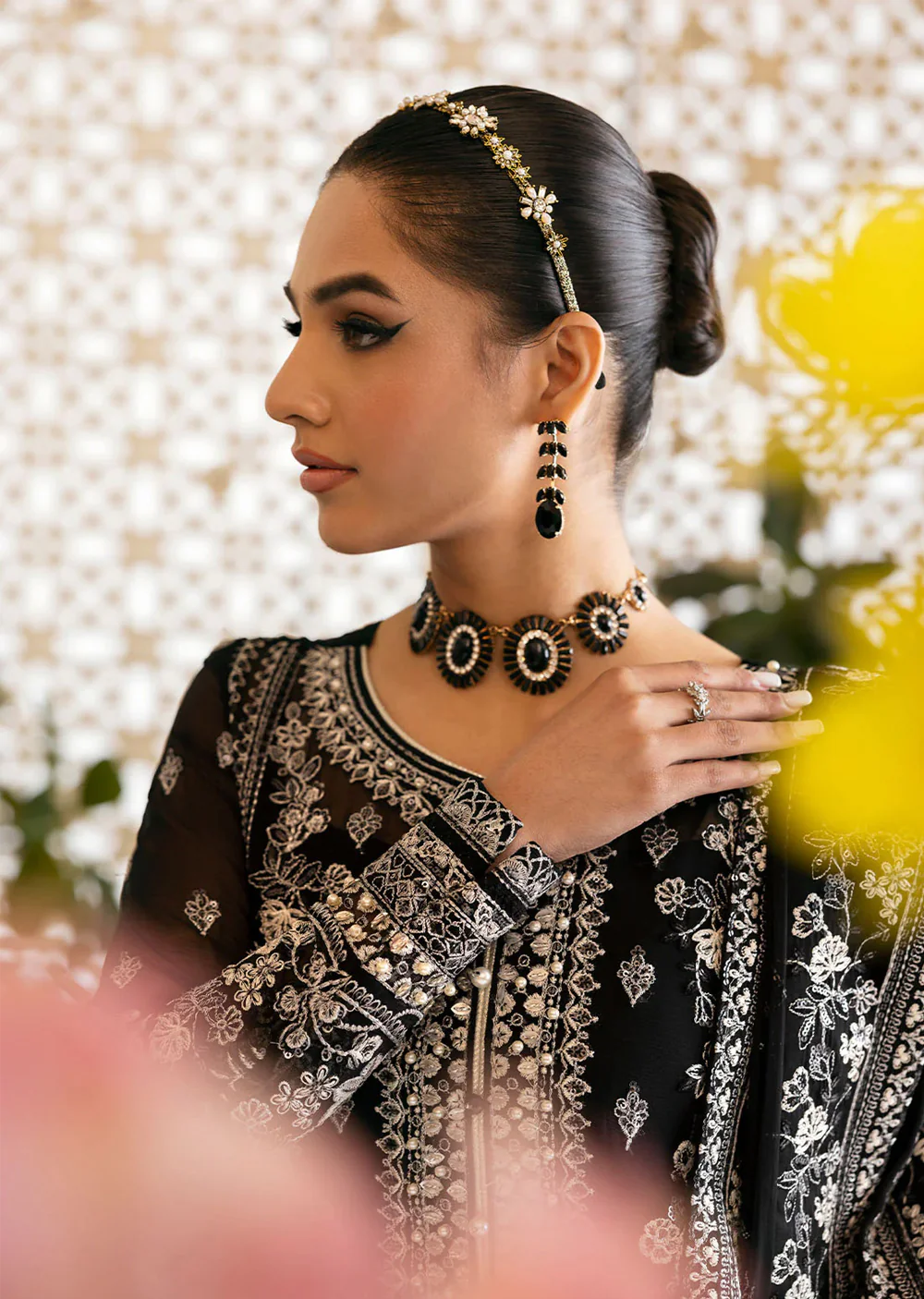GLCT-07 -Black - Nyra - Gulaal Reverie Embroidered Chiffon Collection 2025 - Image 4