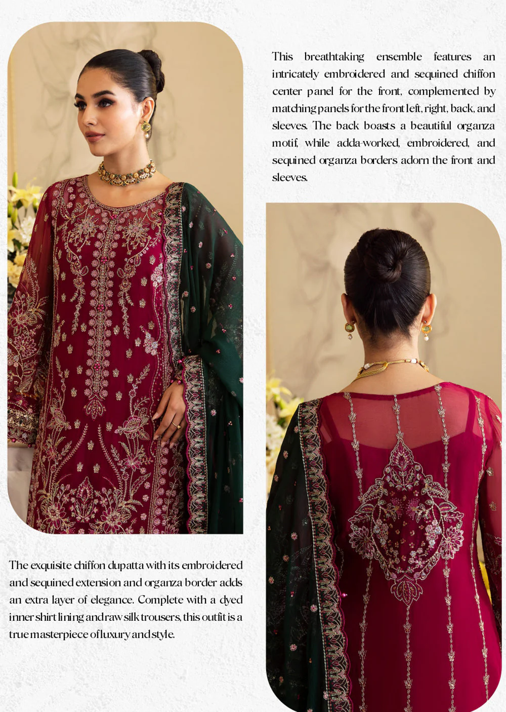 GLEC-04-R - Blanca - Readymade - Gulaal Embroidered Chiffon Collection 2024 - Image 2