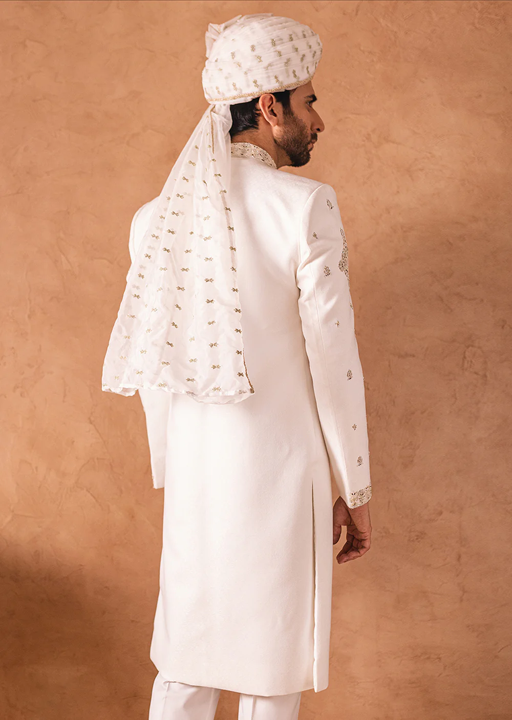 SHR-02 - Offwhite - Readymade Mens Sherwani 2024 - Image 4
