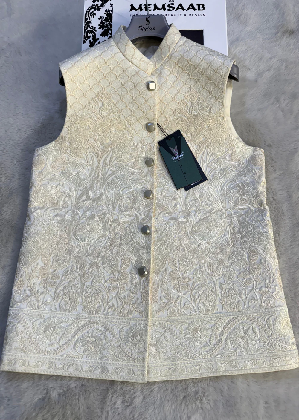 GS-5075 Readymade Elegant Embroidered Waistcoat 2025 - Image 2