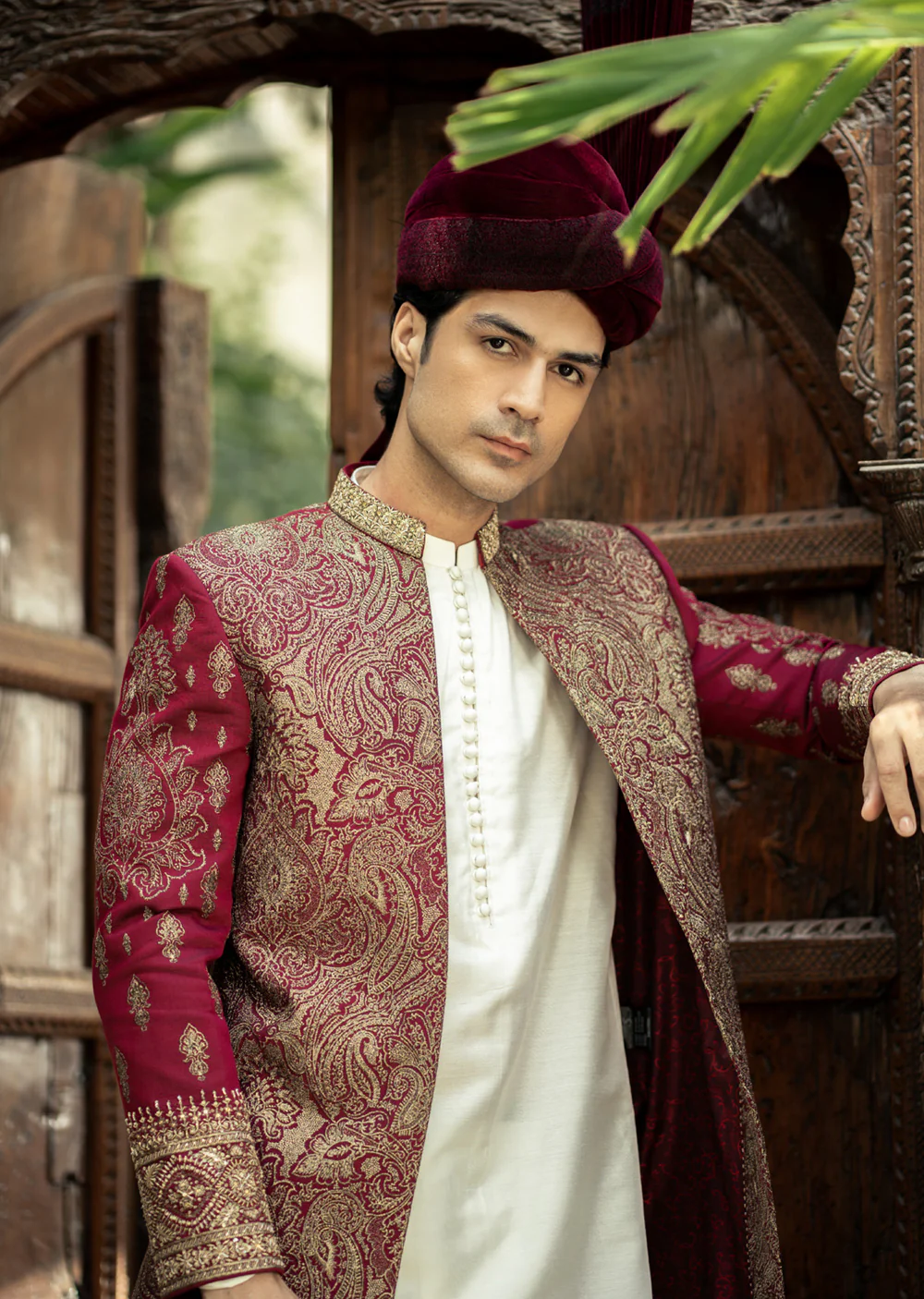 GS-5157 Readymade Front Open Sherwani with Inner Suit 2025 - Image 3