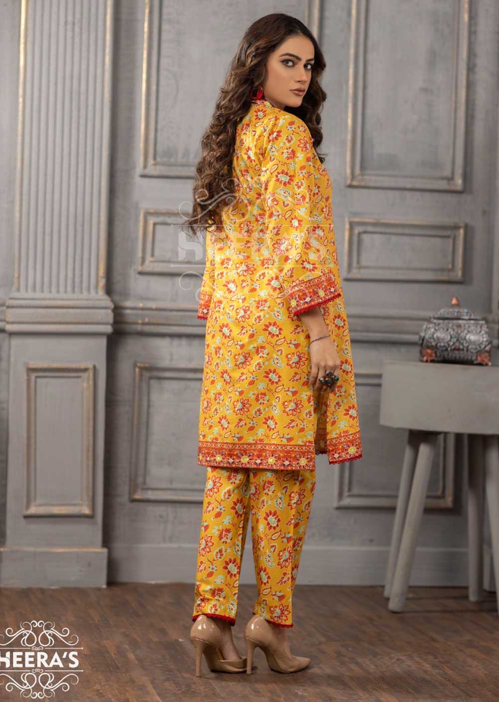 HER-502 - Heeras Readymade Lawn Suit - Image 2