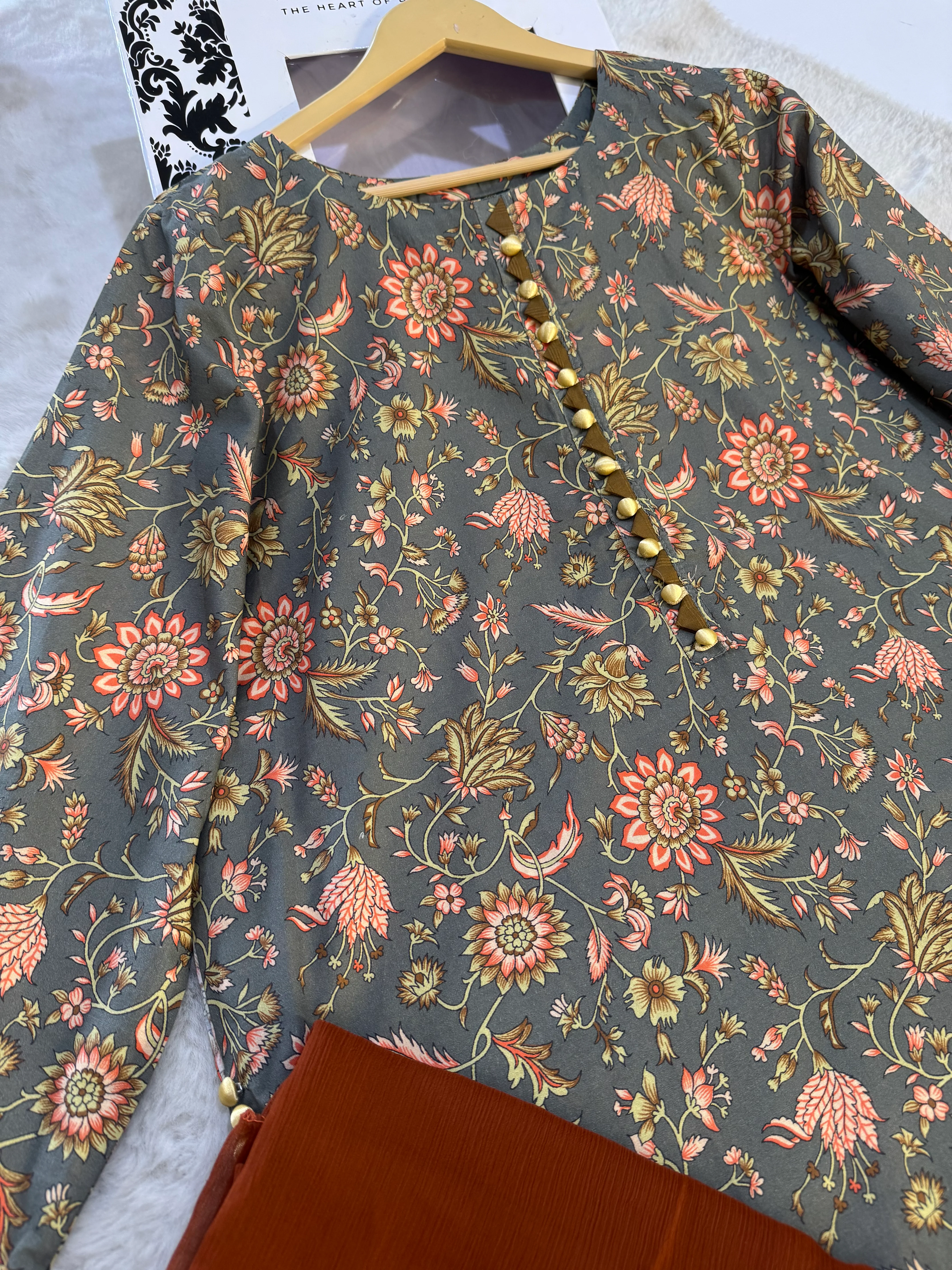 HER-505 - Heeras Readymade Lawn Suit - Image 2