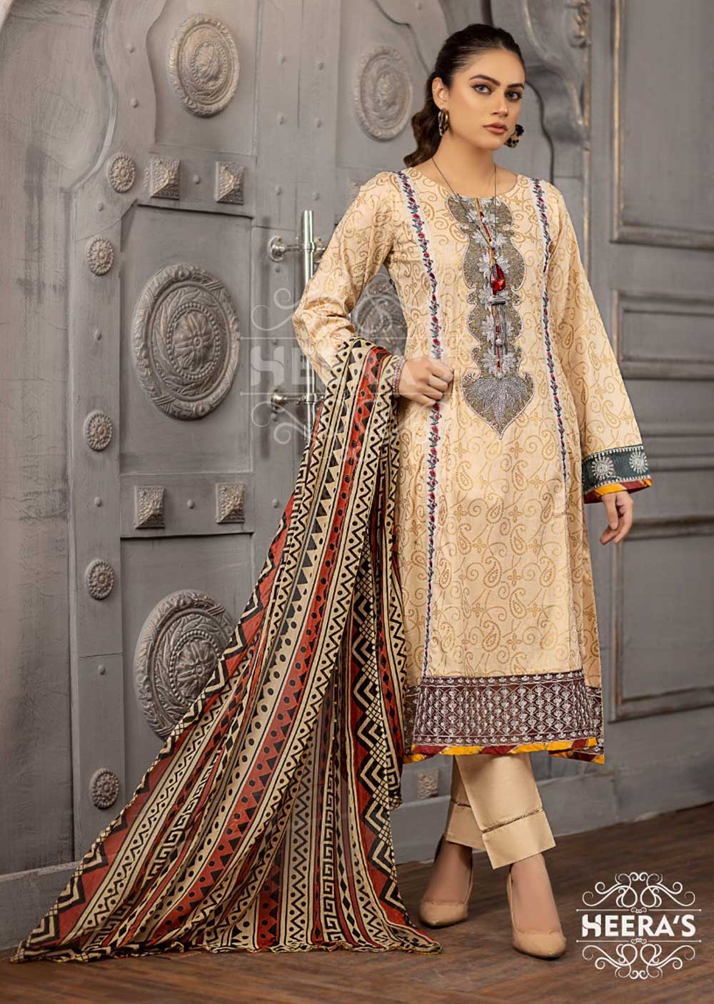 HER-510 - Heeras Readymade Lawn Suit