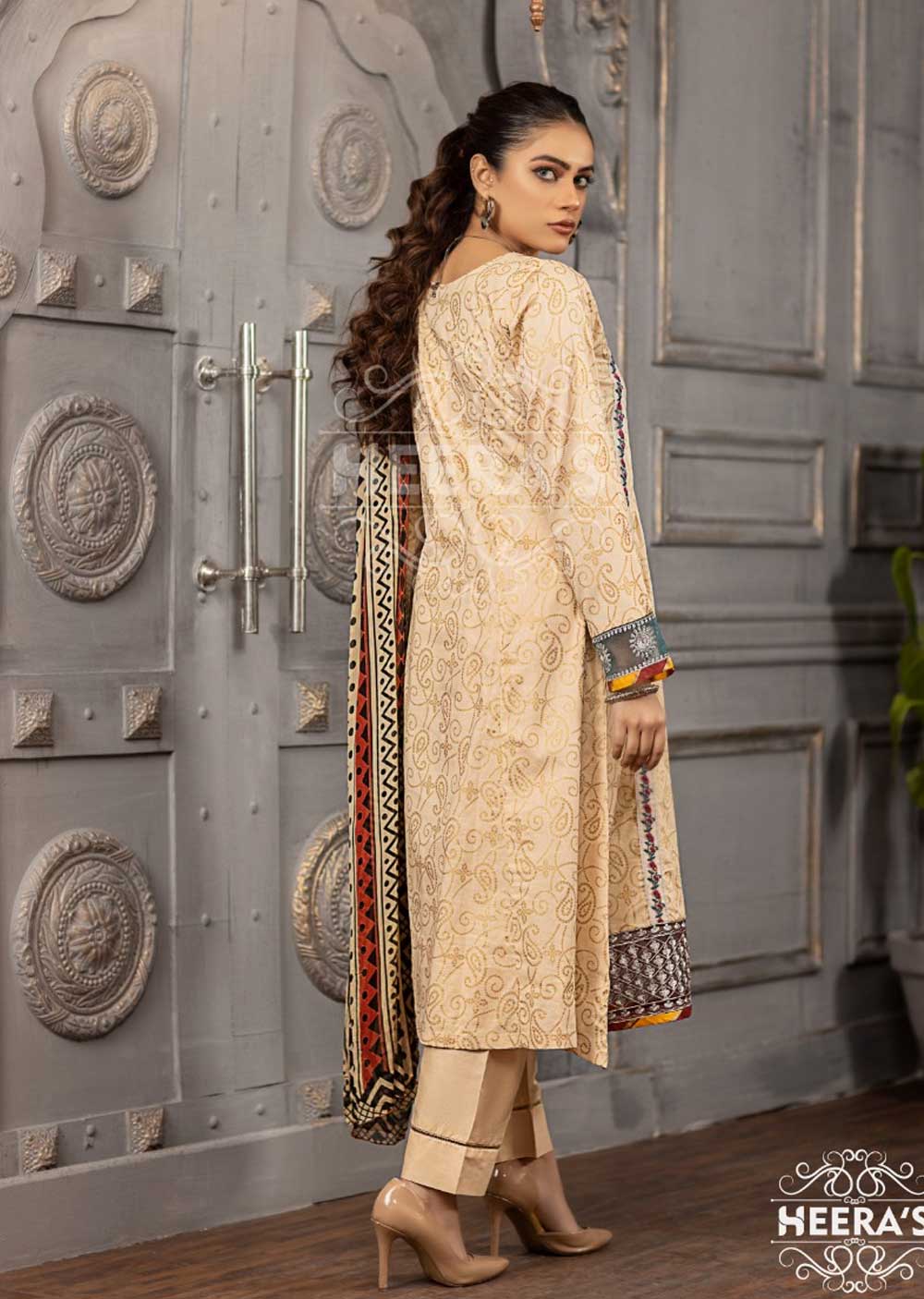 HER-510 - Heeras Readymade Lawn Suit - Image 2